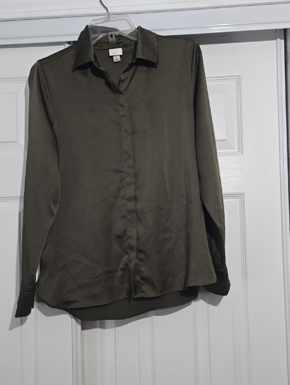 a new day Olive Green Button-Down Blouse
